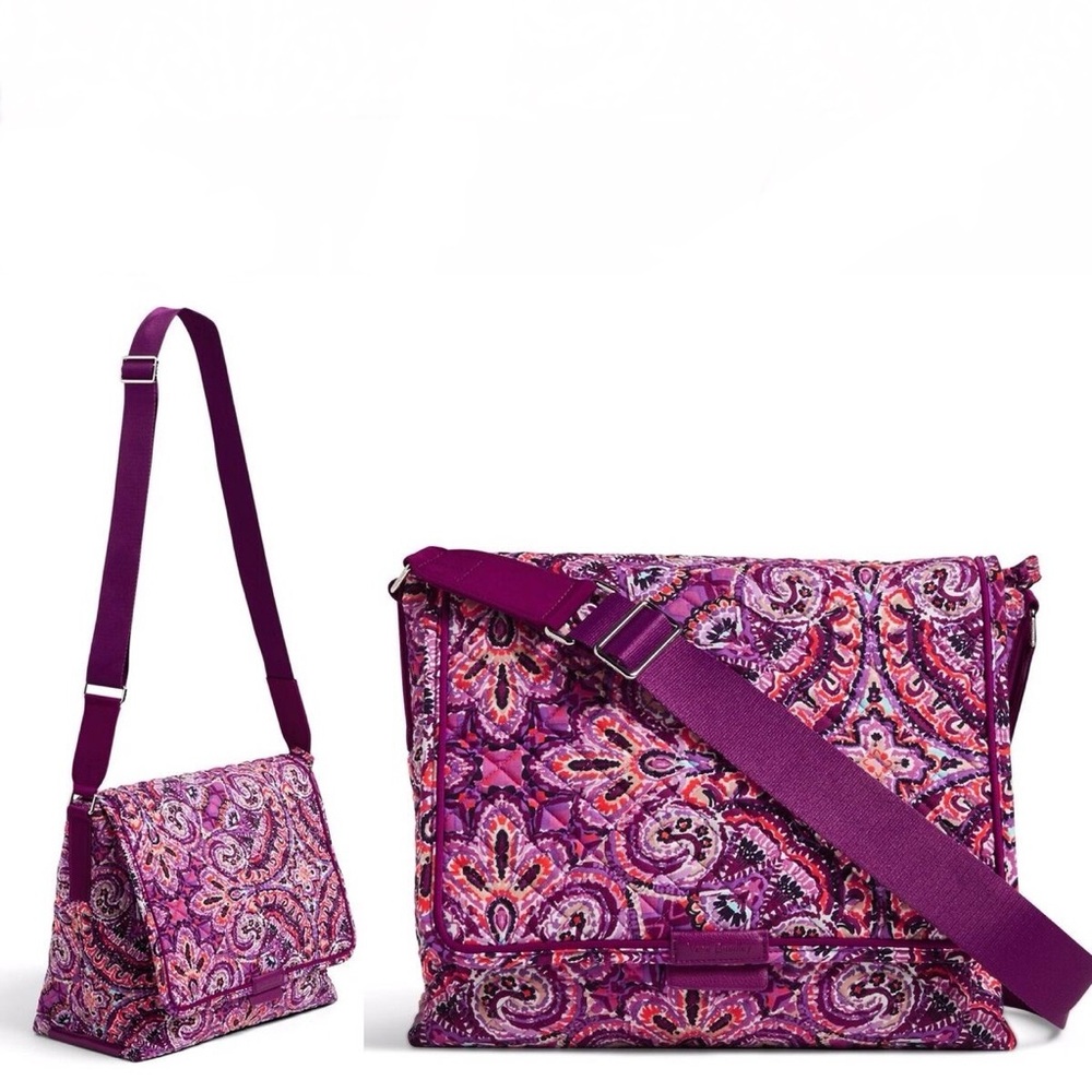Vera Bradley Saddle Up Purple Dream Tapestry Quilted Shoulder Bag